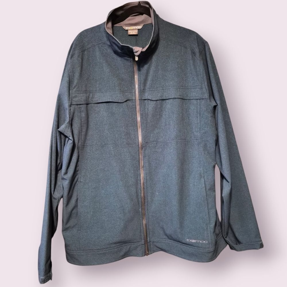 ExOfficio Round Trip Travel Jacket Lightweight Water Resistant XL Blue | EUC